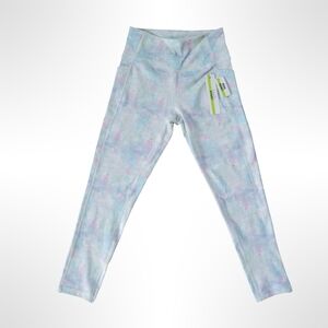 NWT Nicole Miller Medium Blue Clouds Legging Media Pocket Active Sport Yoga